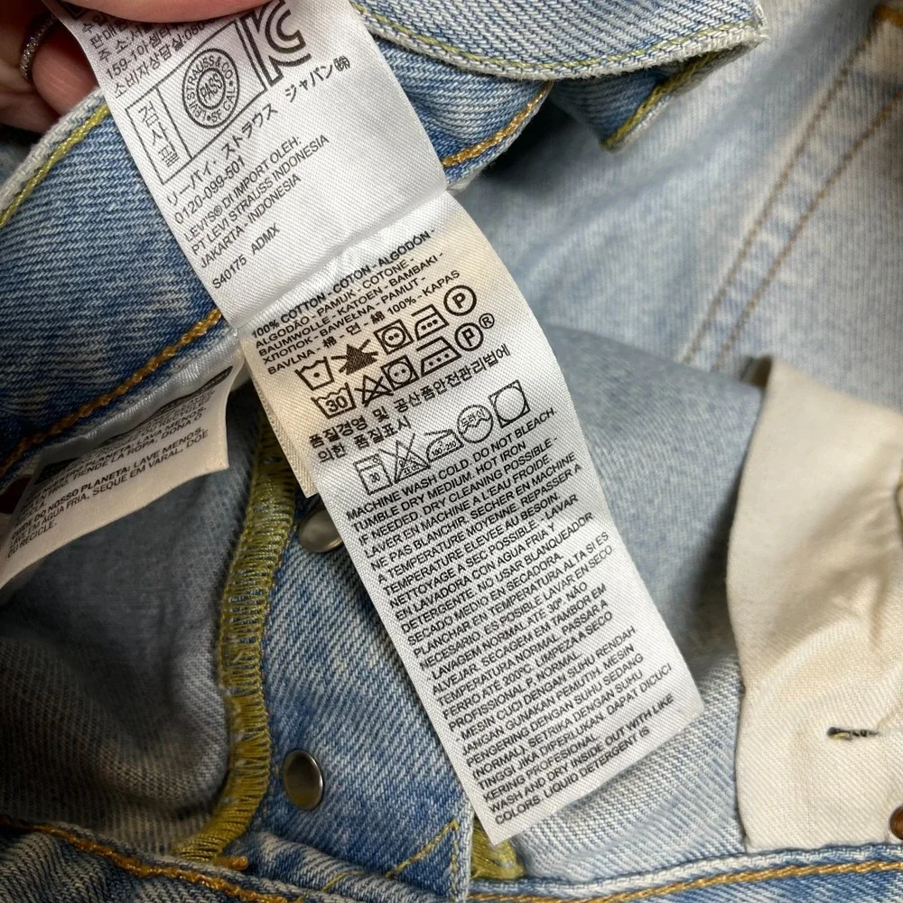 Levi's 501 Original Jeans Men's Blue Denim High Rise‎ Classic Straight - 38x31.5